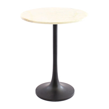 Metal/Marble 23" Accent Table - Black