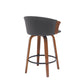 Diana - Swivel Walnut Wood Faux Leather Counter Stool