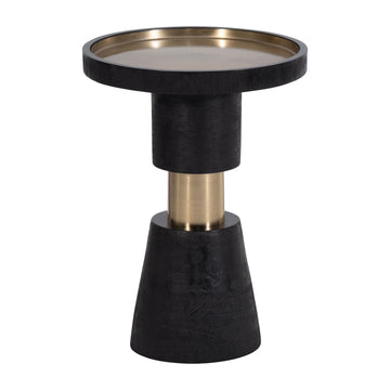 21" Metal Round Side Table - Black & Gold