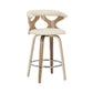 Gardenia - Counter Stool - Zebra Wood And Cream Faux Leather (Set of 2)