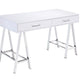 Coleen - Desk - White High Gloss & Chrome Finish