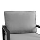 Cayman - Black Aluminum Outdoor Swivel Glider Chair With Cushion - Black / Dark Gray