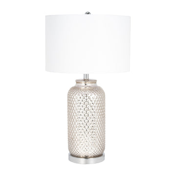 Glass 28" Metallic Table Lamp - Silver