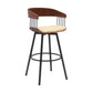 Athena - Swivel Walnut Metal Stool