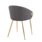 Claire - Chair - Gold Metal And Gray Faux Leather