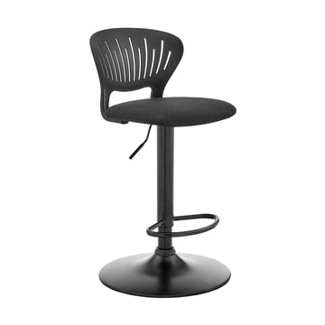 Padua - Adjustable Upholstery Swivel Stool - Black