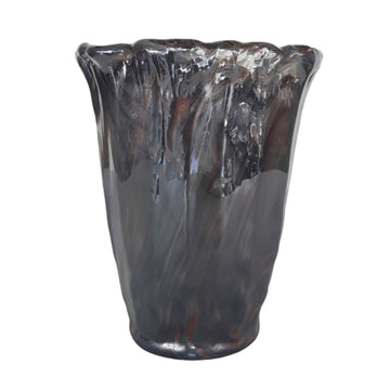 Orta Large Italian Art Glass Vase - Gray