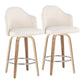 Ahoy - Fixed - Height Counter Stool - Zebra Wood Legs And Round Footrest (Set of 2)