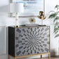 Quilla - Accent Table - Black, Gray & Brass Finish