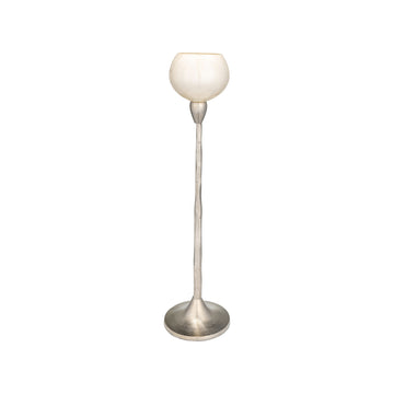 Glass Tealight Holder 18" - Pearl White