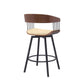 Athena - Swivel Walnut Metal Stool