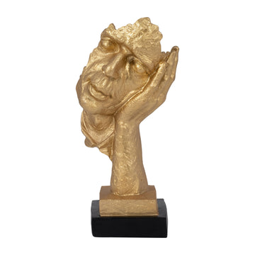 Resin Sleepy Head 13" - Gold