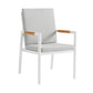 Crown - Outdoor Dining Chair With Light Gray (Set of 2) - White / Teak