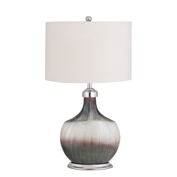 32" Eaves Handfinished Glass Table Lamp - Gray