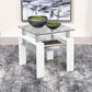 Dyer - 1-Shelf Square Glass Top Side End Table - White