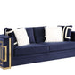 Virrux - Sofa - Blue Velvet & Gold Finish