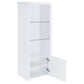 Jude - 3-Shelf Engineered Wood Media Tower - High Gloss White