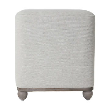 Pharlain Square Stool With Wood Feet - Ivory
