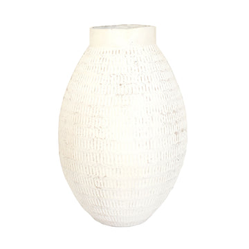 14" Callum Medium Ecomix Vase - White