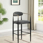 Tina - Metal Pub Height Bar Stool With Upholstered Back And Seat (Set of 2)