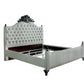 House - Delphine - Queen Bed - Two Tone Ivory Fabric & Charcoal Finish