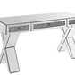 Noralie - Writing Desk - Clear Glass, Mirrored & Faux Diamonds - 32"