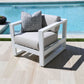 Newport - Club Chair, No Welt - Cast Silver / White