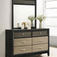 Valencia - 6-Drawer Dresser With Mirror - Black