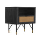 Saratoga - Nightstand With Rattan - Black Acacia