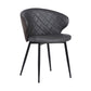 Ava - Contemporary Dining Chair - Black Powder / Gray