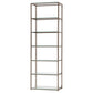 Kate - 5-Shelf Glass Bookshelf - Black Nickel