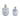 10" / 12" Medford Ceramic Jars (Set of 2) - Light Blue / White