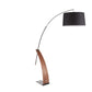 Robyn - Floor Lamp - Walnut Wood And Black Linen Shade