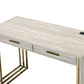 Tyeid - Vanity Desk - Antique White & Gold Finish