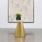 Avon - Round Marble Top Stainless Steel Side End Table - White
