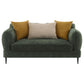 Jade - Chenille Upholstered Modern Track Arm Loveseat - Green