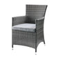 Tashelle - Patio Bistro Set - Gray Fabric & Gray Wicker