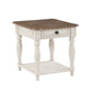 Florian - End Table - Oak & Antique White Finish