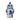 Ceramic Temple Jar 10" - Blue / White