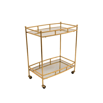 2-Tier Bar Cart 28" - Gold