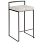 Fuji - Stackable Counter Stool With Cushion - Black Metal