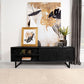 Marsden - 2 Door Mango Wood TV Stand - Charcoal Black