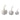 5" / 8" / 8" Albin Quartz Resin Cherries (Set of 3) - White / Gold