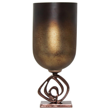 Availa Small Urn With Metal Stand 19" - Bronze