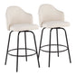 Ahoy - Fixed-Height Counter Stool - Metal Legs And Fabric (Set of 2)