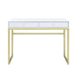 Coleen - Desk - White & Brass Finish