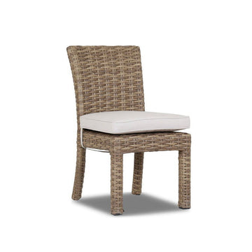 Havana - Armless Dining Chair, With Self Welt - Canvas Flax / Dark Brown