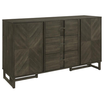 Kelly - 3-Drawer Storage Dining Sideboard Server - Dark Gray