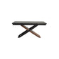 Milena - Extendable Dining Table Stone And Wood - Gray / Black