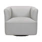 Whitney - Swivel Genuine Leather Barrel Chair - Dove Gray